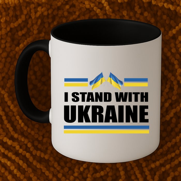 I Stand With Ukraine Ukrainian Flags Mug