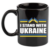 I Stand With Ukraine Ukrainian Flags 11oz C Handle Ceramic Mug