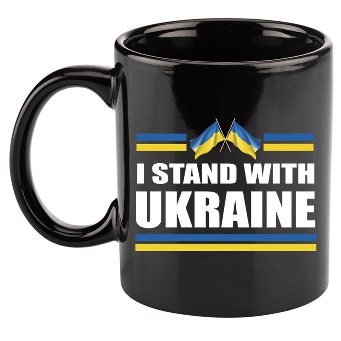 I Stand With Ukraine Ukrainian Flags 11oz C Handle Ceramic Mug