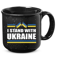 I Stand With Ukraine Ukrainian Flags 15oz Campfire Ceramic Mug