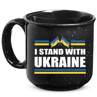 I Stand With Ukraine Ukrainian Flags 15oz Campfire Ceramic Mug