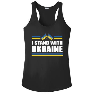 I Stand With Ukraine Ukrainian Flags Ladies PosiCharge Competitor Racerback Tank