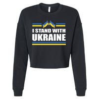 I Stand With Ukraine Ukrainian Flags Cropped Pullover Crew
