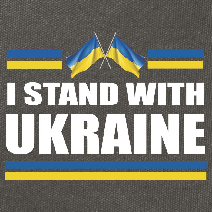 I Stand With Ukraine Ukrainian Flags Cotton Canvas Backpack
