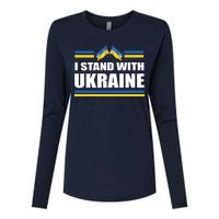 I Stand With Ukraine Ukrainian Flags Womens Cotton Relaxed Long Sleeve T-Shirt