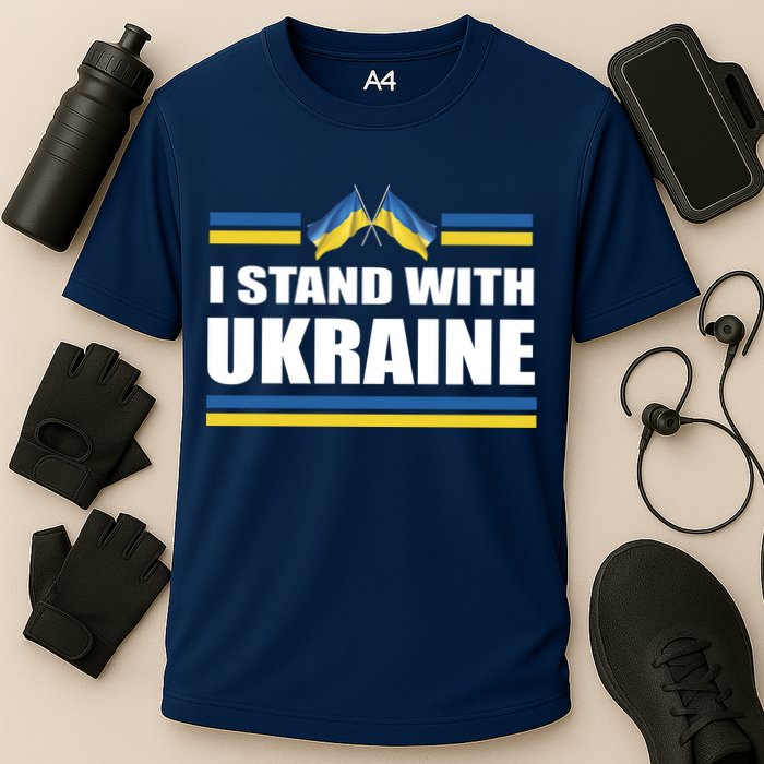 I Stand With Ukraine Ukrainian Flags Performance Shirt
