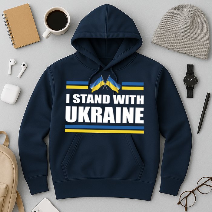 I Stand With Ukraine Ukrainian Flags Hoodie