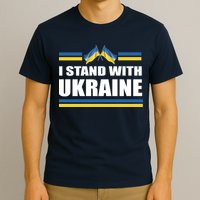 I Stand With Ukraine Ukrainian Flags T-Shirt