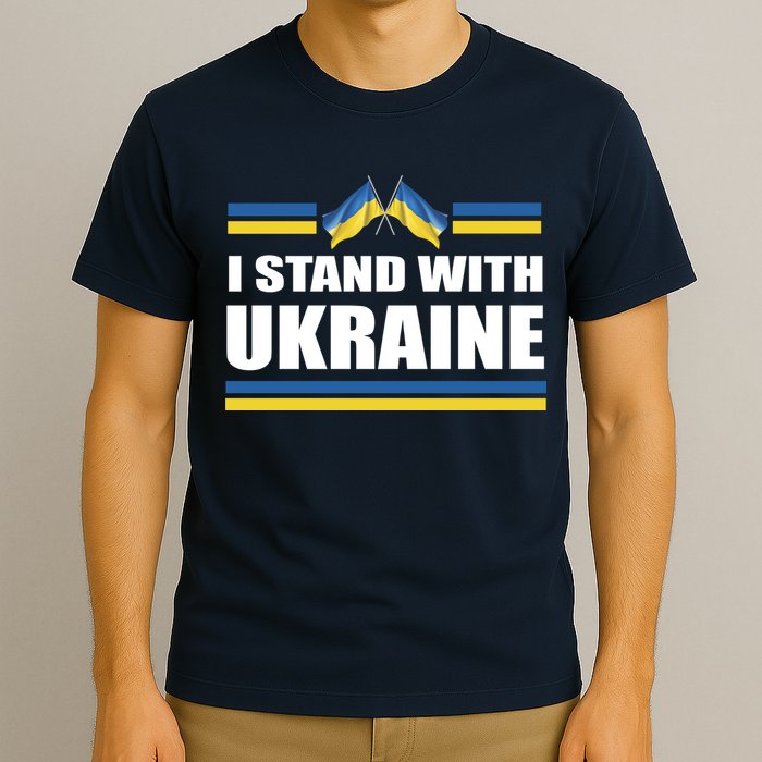 I Stand With Ukraine Ukrainian Flags T-Shirt