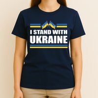 I Stand With Ukraine Ukrainian Flags T-Shirt