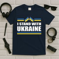 I Stand With Ukraine Ukrainian Flags T-Shirt