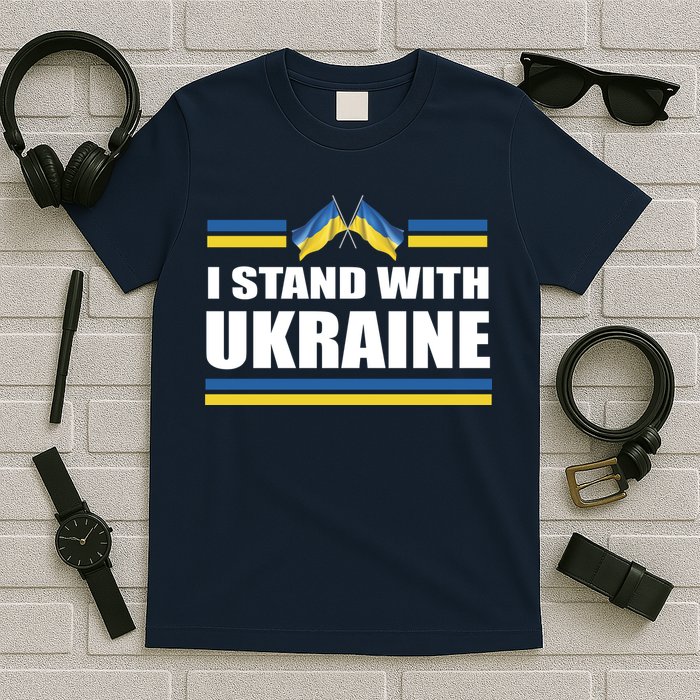 I Stand With Ukraine Ukrainian Flags T-Shirt