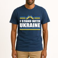 I Stand With Ukraine Ukrainian Flags Tall T-Shirt