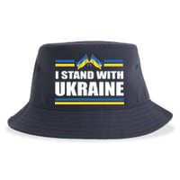 I Stand With Ukraine Ukrainian Flags Sustainable Bucket Hat