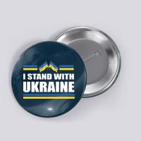 I Stand With Ukraine Ukrainian Flags Button