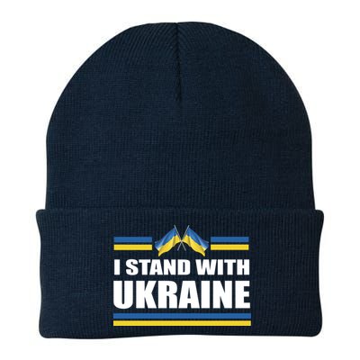 I Stand With Ukraine Ukrainian Flags Beanie
