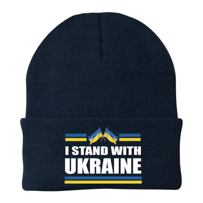 I Stand With Ukraine Ukrainian Flags Beanie