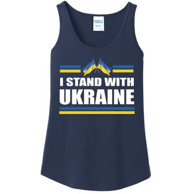 I Stand With Ukraine Ukrainian Flags Ladies Essential Tank