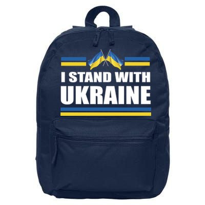 I Stand With Ukraine Ukrainian Flags 16 in Basic Backpack
