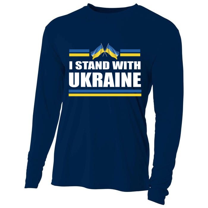 I Stand With Ukraine Ukrainian Flags Cooling Performance Long Sleeve Crew
