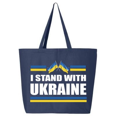 I Stand With Ukraine Ukrainian Flags 25L Jumbo Tote