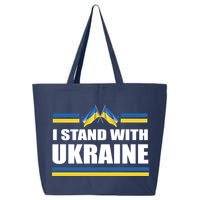 I Stand With Ukraine Ukrainian Flags 25L Jumbo Tote
