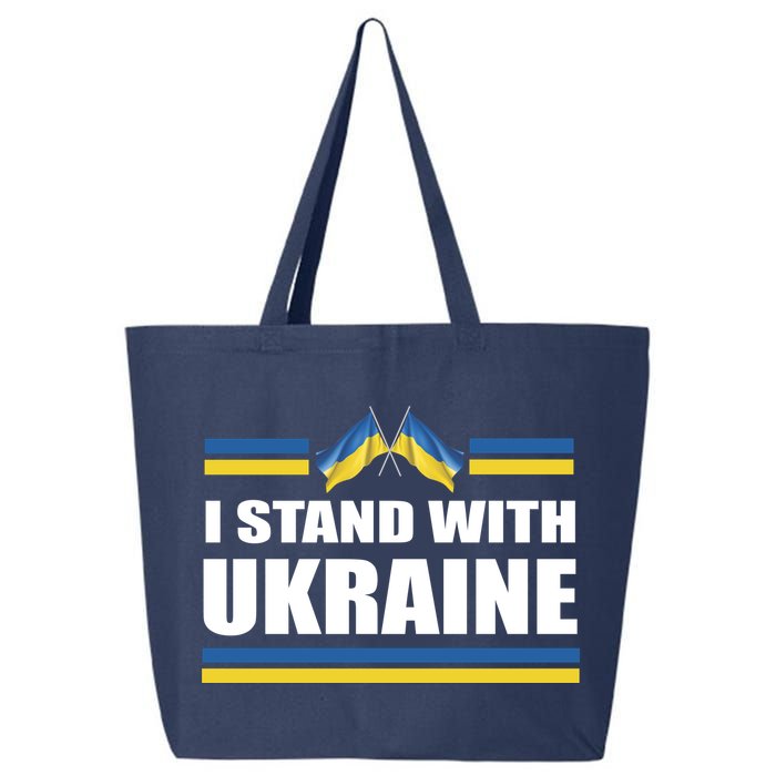 I Stand With Ukraine Ukrainian Flags 25L Jumbo Tote