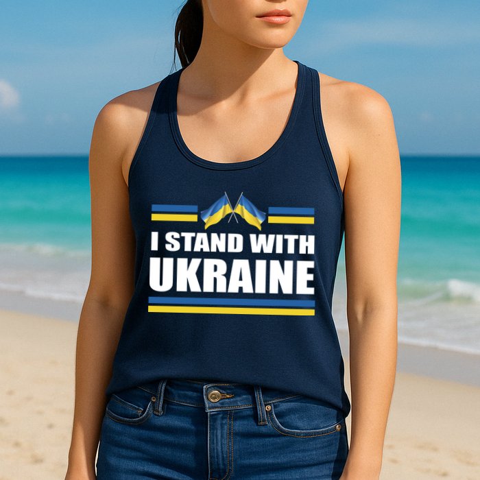 I Stand With Ukraine Ukrainian Flags Womens Tank Top