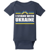 I Stand With Ukraine Ukrainian Flags Baby Bodysuit