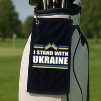 I Stand With Ukraine Ukrainian Flags Golf Towel