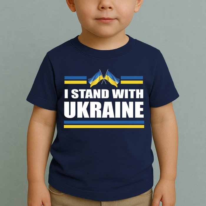 I Stand With Ukraine Ukrainian Flags Toddler T-Shirt