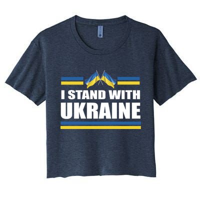 I Stand With Ukraine Ukrainian Flags Crop Top