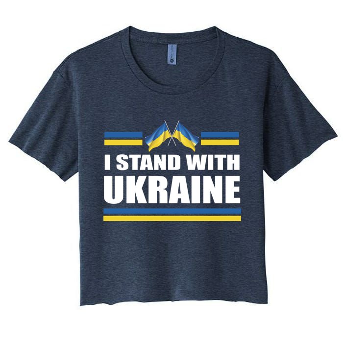I Stand With Ukraine Ukrainian Flags Crop Top