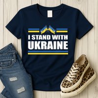 I Stand With Ukraine Ukrainian Flags Womens T-Shirt