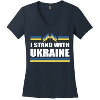 I Stand With Ukraine Ukrainian Flags Women's V-Neck T-Shirt