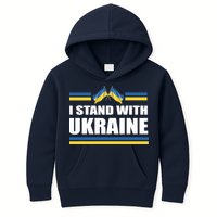 I Stand With Ukraine Ukrainian Flags Kids Hoodie