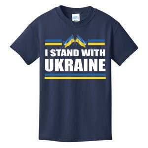 I Stand With Ukraine Ukrainian Flags Kids T-Shirt