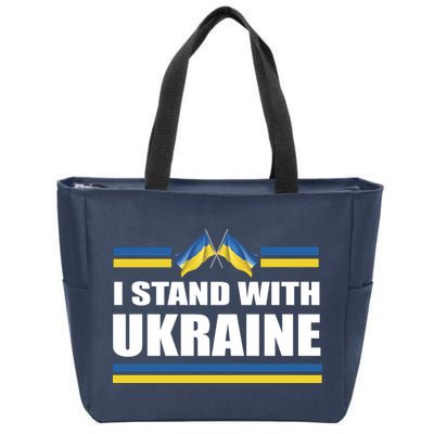 I Stand With Ukraine Ukrainian Flags Zip Tote Bag