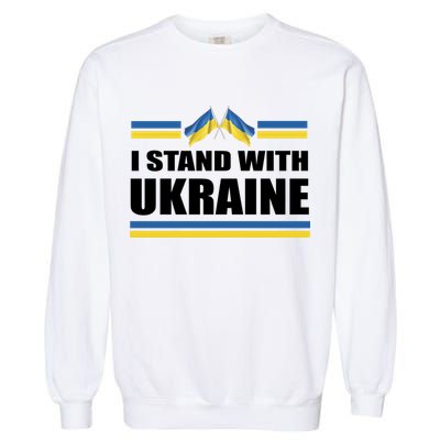 I Stand With Ukraine Ukrainian Flags Garment-Dyed Sweatshirt
