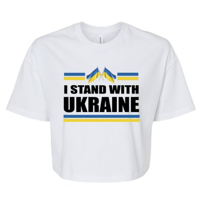 I Stand With Ukraine Ukrainian Flags Bella+Canvas Jersey Crop Tee