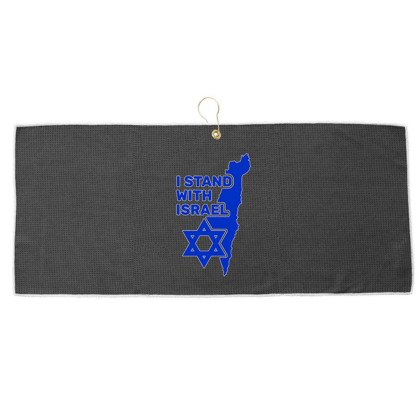 I Stand With Israel Support Israel Love Israeli Brotherhood Large Microfiber Waffle Golf Towel