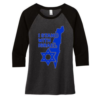 I Stand With Israel Support Israel Love Israeli Brotherhood Women's Tri-Blend 3/4-Sleeve Raglan Shirt