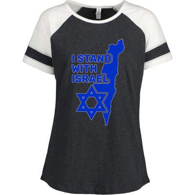 I Stand With Israel Support Israel Love Israeli Brotherhood Enza Ladies Jersey Colorblock Tee