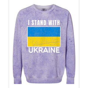 I Stand With Ukraine Flag For Ukrainian Lover Gift Colorblast Crewneck Sweatshirt