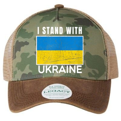 I Stand With Ukraine Flag For Ukrainian Lover Gift Legacy Tie Dye Trucker Hat