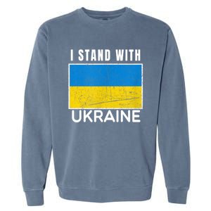 I Stand With Ukraine Flag For Ukrainian Lover Gift Garment-Dyed Sweatshirt