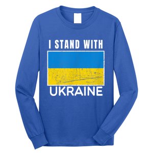 I Stand With Ukraine Flag For Ukrainian Lover Gift Long Sleeve Shirt