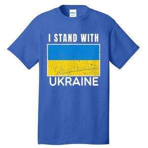 I Stand With Ukraine Flag For Ukrainian Lover Gift Tall T-Shirt