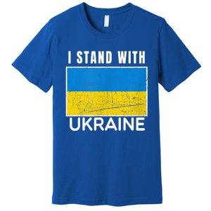 I Stand With Ukraine Flag For Ukrainian Lover Gift Premium T-Shirt