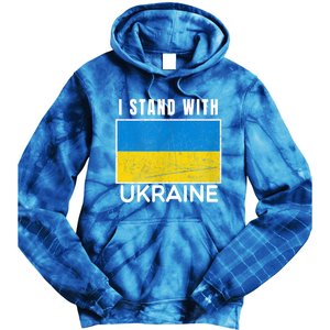 I Stand With Ukraine Flag For Ukrainian Lover Gift Tie Dye Hoodie